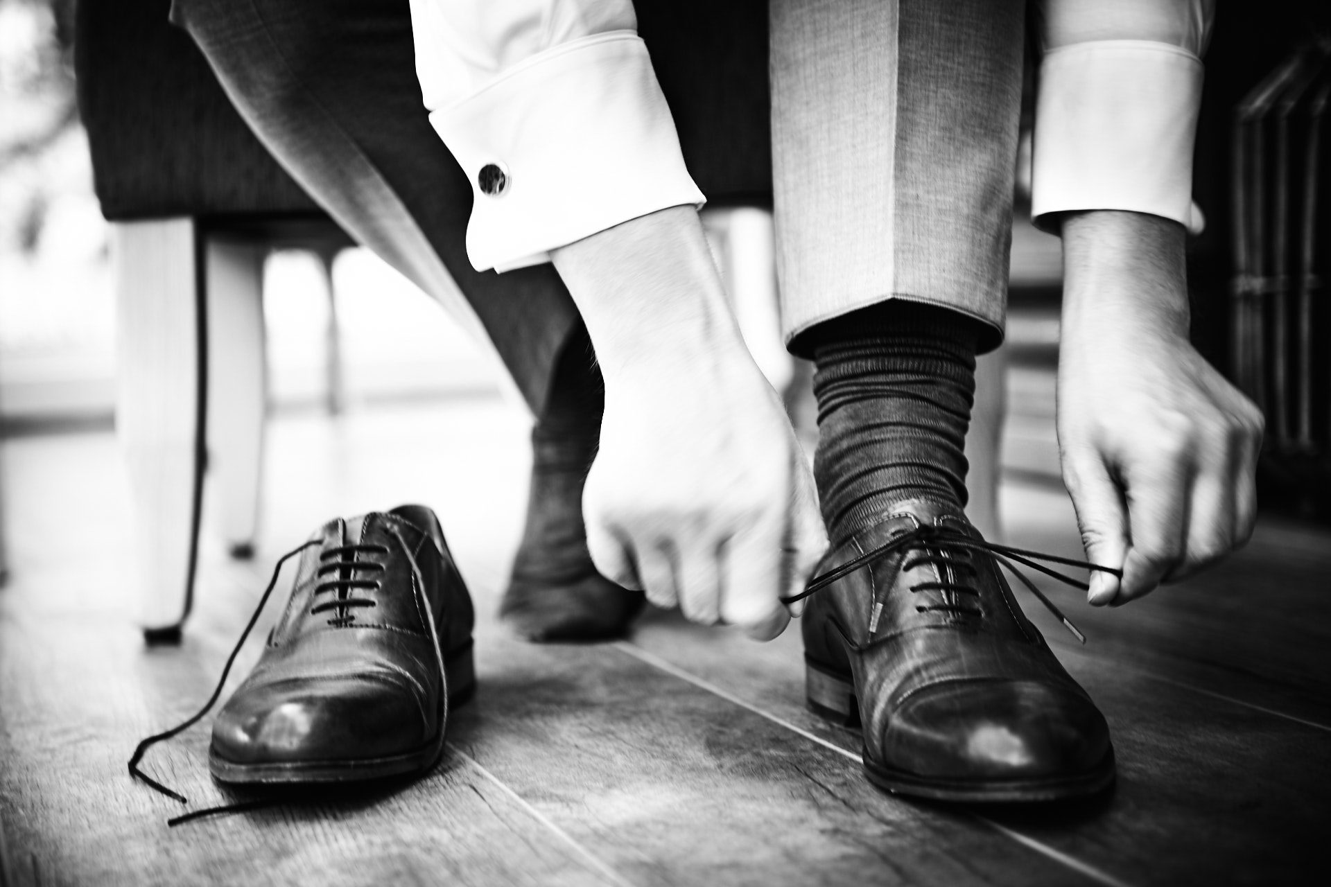 Bräutigam und Schuhe